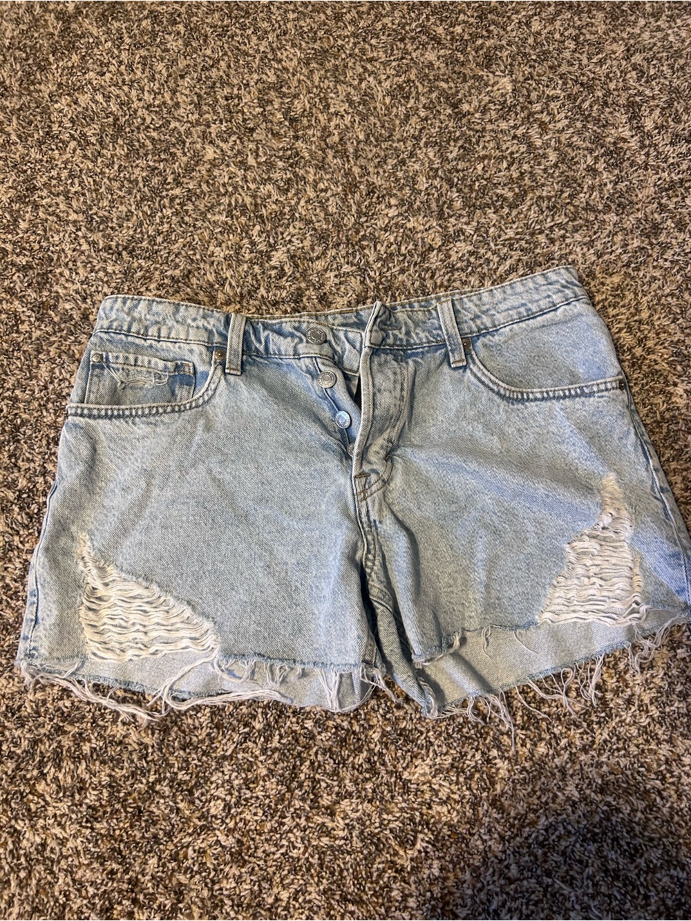 PacSun Light Wash Distressed Denim Shorts